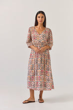 Load image into Gallery viewer, TUESDAY ODETTE DRESS MOCHA IKAT