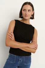 Load image into Gallery viewer, AMONG THE BRAVE UNTAMED BLACK LACE SLEEVELESS BOAT NECK TOP