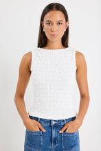 Load image into Gallery viewer, AMONG THE BRAVE UNTAMED IVORY LACE SLEEVELESS BOAT NECK TOP