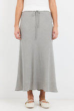 Load image into Gallery viewer, AMONG THE BRAVE SUMMIT KHAKI MINI GINGHAM TIE WAIST BIAS MAXI SKIRT