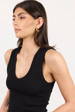 Load image into Gallery viewer, AMONG THE BRAVE VALE BLACK V NECK RIB TANK