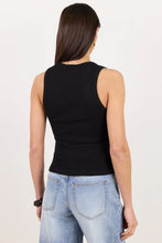Load image into Gallery viewer, AMONG THE BRAVE VALE BLACK V NECK RIB TANK