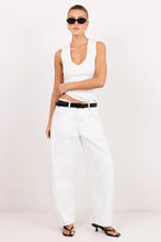 Load image into Gallery viewer, COMING SOON | AMONG THE BRAVE VARSITY IVORY FORWARD SEAM BARREL JEANS