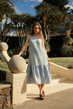 Load image into Gallery viewer, MARLOW VERONA LINEN DRESS BLUE SMOKE