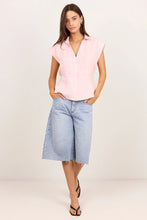 Load image into Gallery viewer, RE:UNION LABEL VILLAGER BLUSH LINEN TIE BACK SHORT SLEEVE SHIRT