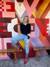 Load image into Gallery viewer, DARK HAMPTON COWBOY UP BLUE PETITE SILK SCARF