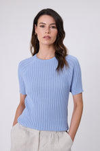 Load image into Gallery viewer, MARLOW WISP KNIT TEE BLUESMOKE