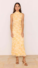Load image into Gallery viewer, MINK PINK CLAIR MESH MIDI DRESS ORANGE WATERCOLOUR