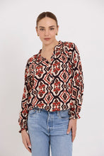 Load image into Gallery viewer, TUESDAY LABEL ARTIST TOP PLUM IKAT