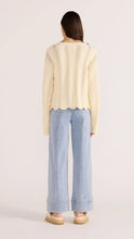 Load image into Gallery viewer, MINK PINK BROOKE CROCHET WAVE SWEATER CREAM