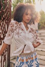 Load image into Gallery viewer, ONCE WAS CALLISTO COTTON SLUB EMBROIDERED SHIRT IVORY DUNE