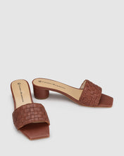 Load image into Gallery viewer, CHAOS & HARMONY CLEO HEEL TAN WEAVE