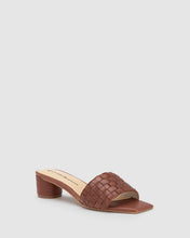 Load image into Gallery viewer, CHAOS & HARMONY CLEO HEEL TAN WEAVE