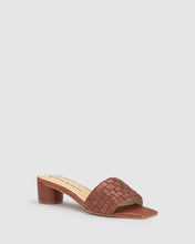 Load image into Gallery viewer, CHAOS & HARMONY CLEO HEEL TAN WEAVE