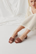Load image into Gallery viewer, CHAOS & HARMONY CLEO HEEL TAN WEAVE