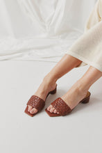 Load image into Gallery viewer, CHAOS & HARMONY CLEO HEEL TAN WEAVE