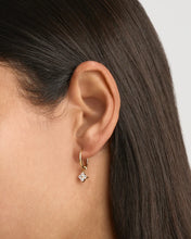 Load image into Gallery viewer, BY CHARLOTTE GOLD CRYSTAL BLOOM HOOPS