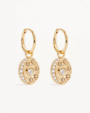 Load image into Gallery viewer, BY CHARLOTTE GOLD LOVE YOU TO THE MOON AND BACK HOOPS