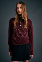 Load image into Gallery viewer, KAREN WALKER SOCIETY ARGYLE POLO BURGUNDY
