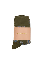 Load image into Gallery viewer, KAREN WALKER CAROUSEL SOCKS 2 PACK GREEN MULTI