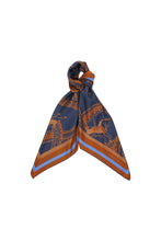Load image into Gallery viewer, KAREN WALKER CAROUSEL CLASSIC SILK SCARF NAVY MULTI