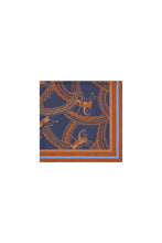 Load image into Gallery viewer, KAREN WALKER CAROUSEL CLASSIC SILK SCARF NAVY MULTI