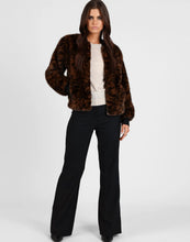 Load image into Gallery viewer, STORM FAUX ANIMAL PRINT BOMBER JACKET