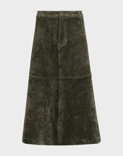 Load image into Gallery viewer, STORM SUEDE MIDI SKIRT KHAKI