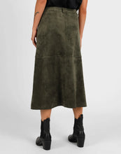 Load image into Gallery viewer, STORM SUEDE MIDI SKIRT KHAKI
