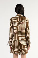 Load image into Gallery viewer, TUESDAY FORTUNE SHIRT CHOC GEO
