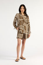 Load image into Gallery viewer, TUESDAY FORTUNE SHIRT CHOC GEO
