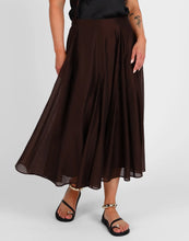 Load image into Gallery viewer, STORM FULL DETAIL MIDI SKIRT COCOA