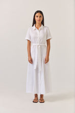 Load image into Gallery viewer, TUESDAY GODET SHIRT DRESS WHITE