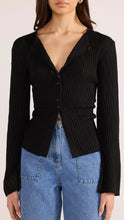 Load image into Gallery viewer, MINK PINK JOHNNA BUTTON KNIT TOP BLACK