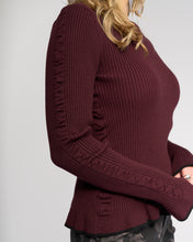 Load image into Gallery viewer, KNEWE LUXE SWEATER RAISIN/BLACK