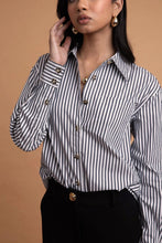 Load image into Gallery viewer, LEDORÉ KANUKA SHIRT BLACK STRIPE