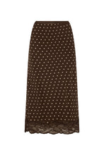 Load image into Gallery viewer, ROWIE MARINA SILK MIDI SKIRT CACAO SPOT