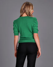 Load image into Gallery viewer, STORM MERINO S/S CHEVRON SWEATER GRASS GREEN