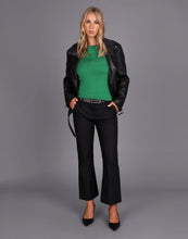 Load image into Gallery viewer, STORM MERINO S/S CHEVRON SWEATER GRASS GREEN