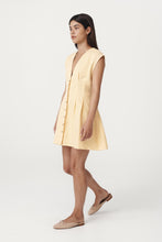 Load image into Gallery viewer, ROWIE MIRA LINEN MINI DRESS LEMON
