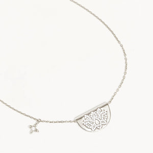 SILVER LIVE IN LIGHT LOTUS NECKLACE