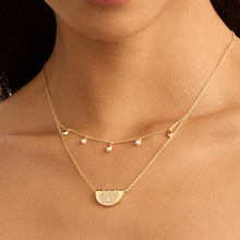 Load image into Gallery viewer, GOLD LIVE IN PEACE LOTUS NECKLACE
