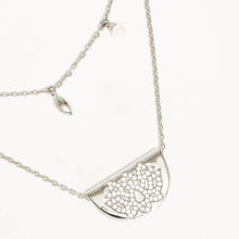 Load image into Gallery viewer, BY CHARLOTTE SILVER LIVE IN PEACE LOTUS NECKLACE
