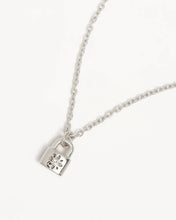 Load image into Gallery viewer, BY CHARLOTTE SILVER CRYSTAL LOTUS PADLOCK NECKLACE