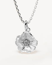 Load image into Gallery viewer, BY CHARLOTTE SILVER BIRTH FLOWER NECKLACE MORNING GLORY - SEPTEMBER