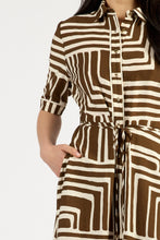 Load image into Gallery viewer, TUESDAY NICOLA DRESS CHOC GEO