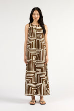 Load image into Gallery viewer, TUESDAY PEYTON DRESS CHOC GEO