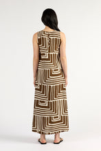Load image into Gallery viewer, TUESDAY PEYTON DRESS CHOC GEO