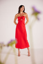 Load image into Gallery viewer, MINK PINK SONIA HALTER NECK MIDI DRESS RED
