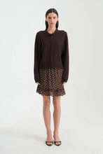 Load image into Gallery viewer, ROWIE MARINA SILK MINI SKIRT CACAO SPOT